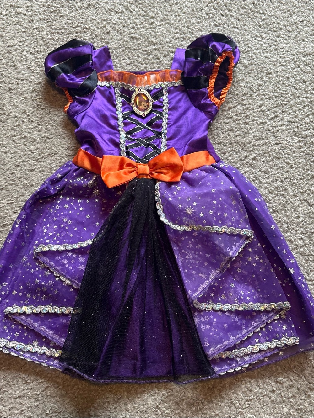 Disney Minnie Mouse Witch Dress Costume Sz 3 Halloween World Land Cruise Purple